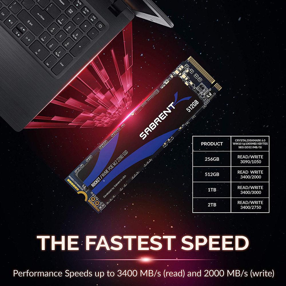 Sabrent 2TB ROCKET NVMe PCIe M.2 2280 Internal High Performance SSD