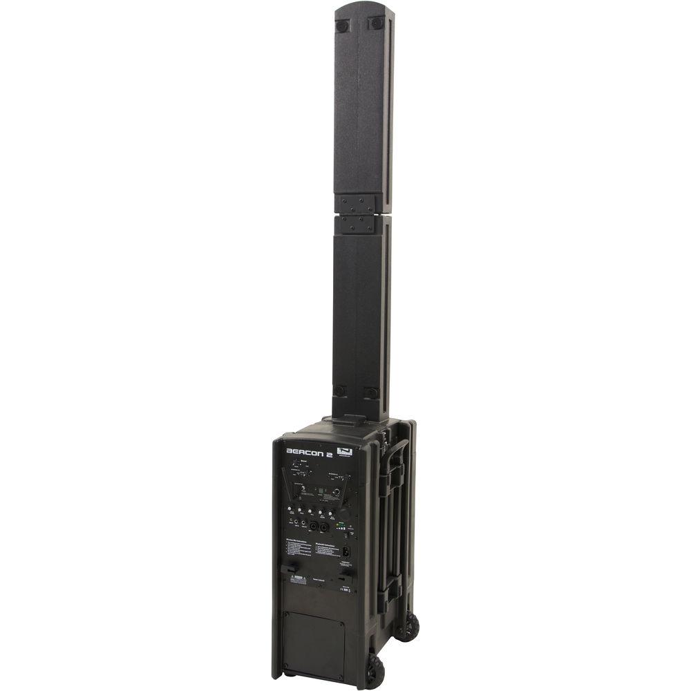 Anchor Audio BEA2-RU4 Beacon 2 Portable Line Array Tower with Bluetooth, AIR Receiver & Two Dual Mic Receivers