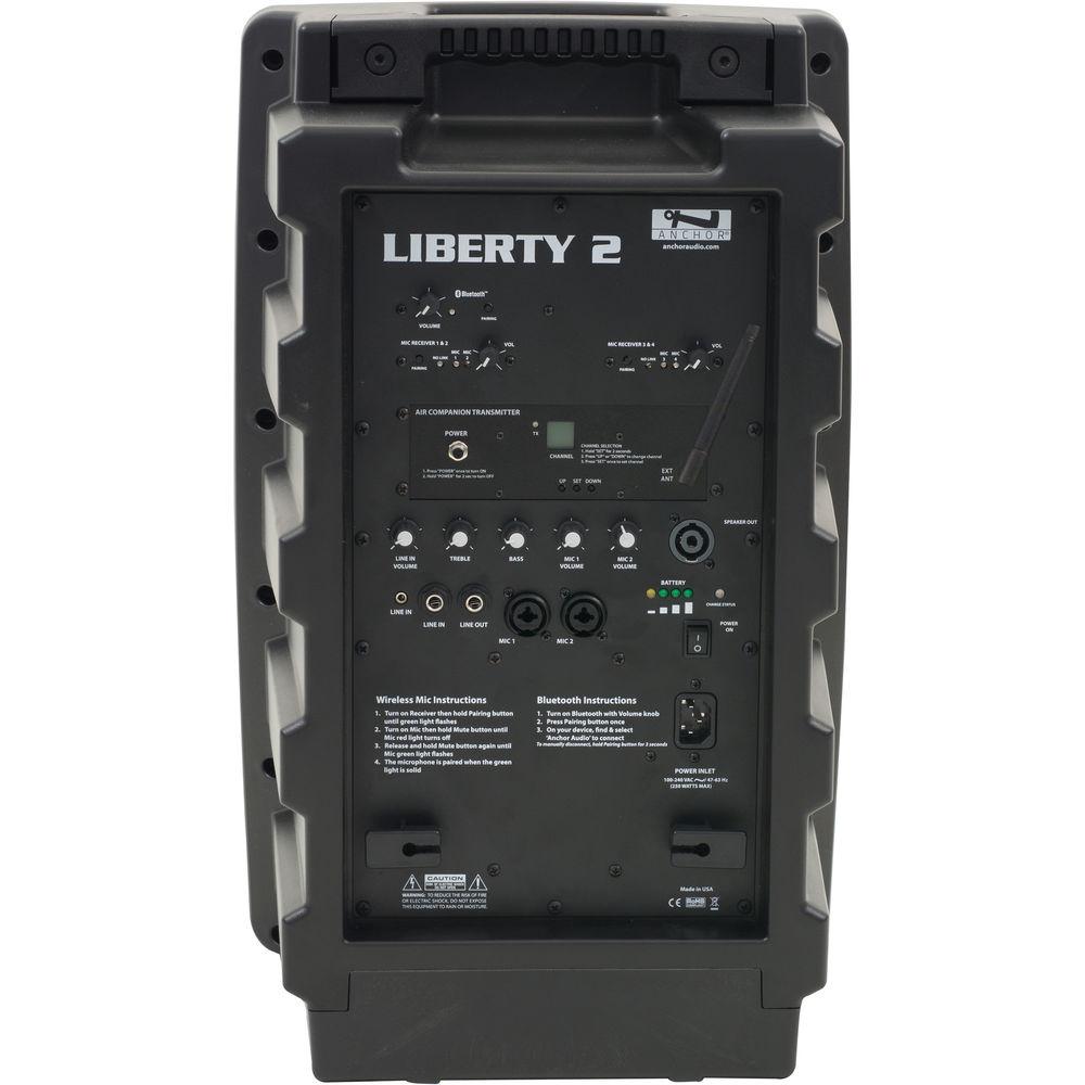 Anchor Audio LIB2-XU4 Liberty 2 Portable PA System with Bluetooth, AIR Transmitter & Two Dual Mic Receivers