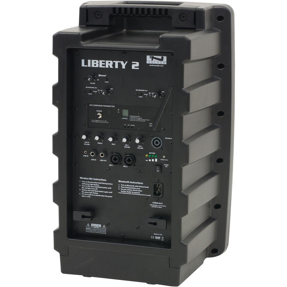 Anchor Audio LIB2-XU4 Liberty 2 Portable PA System with Bluetooth, AIR Transmitter & Two Dual Mic Receivers