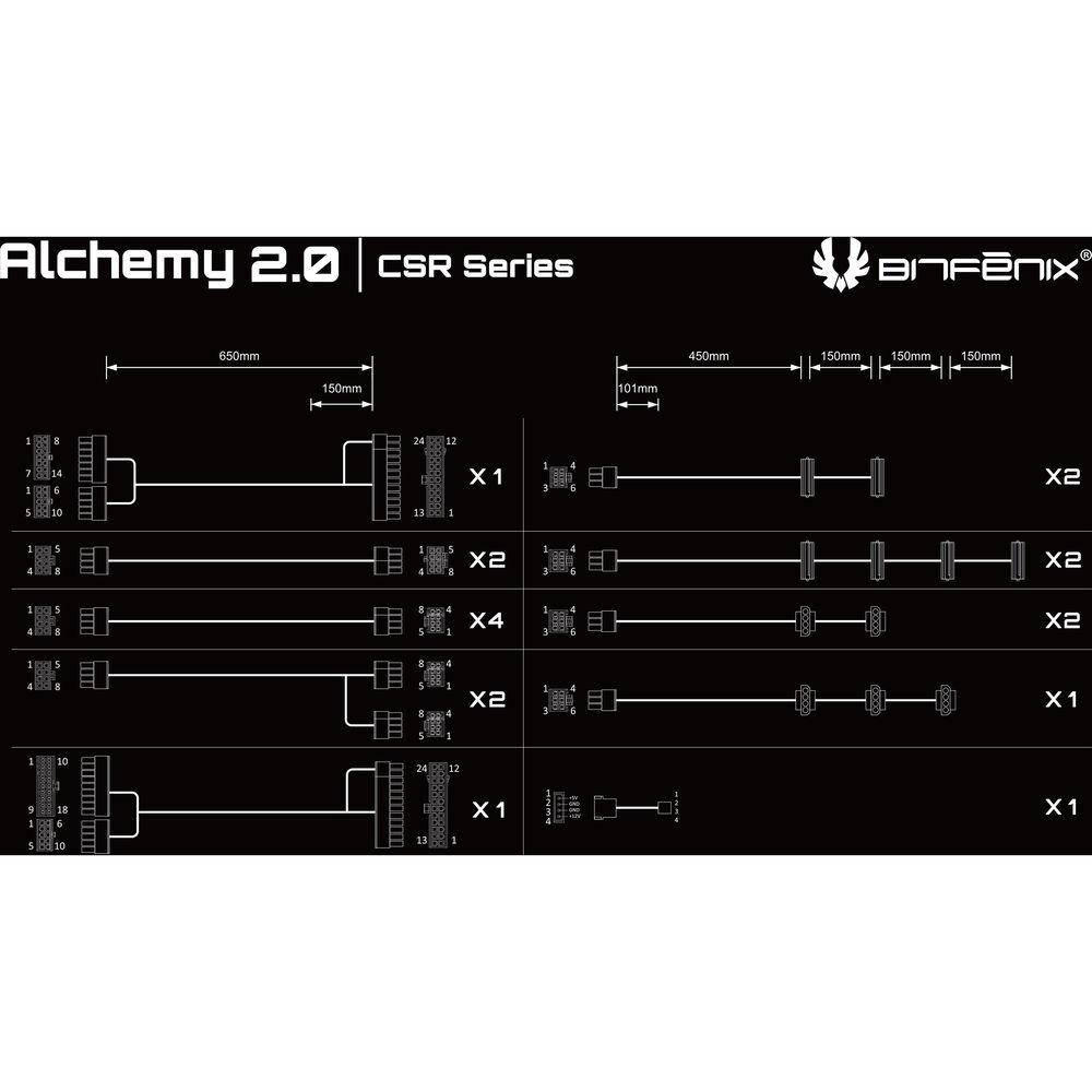 BitFenix CSR-Series Alchemy 2.0 Modular Multi-Sleeved Cable Kit, BitFenix, CSR-Series, Alchemy, 2.0, Modular, Multi-Sleeved, Cable, Kit
