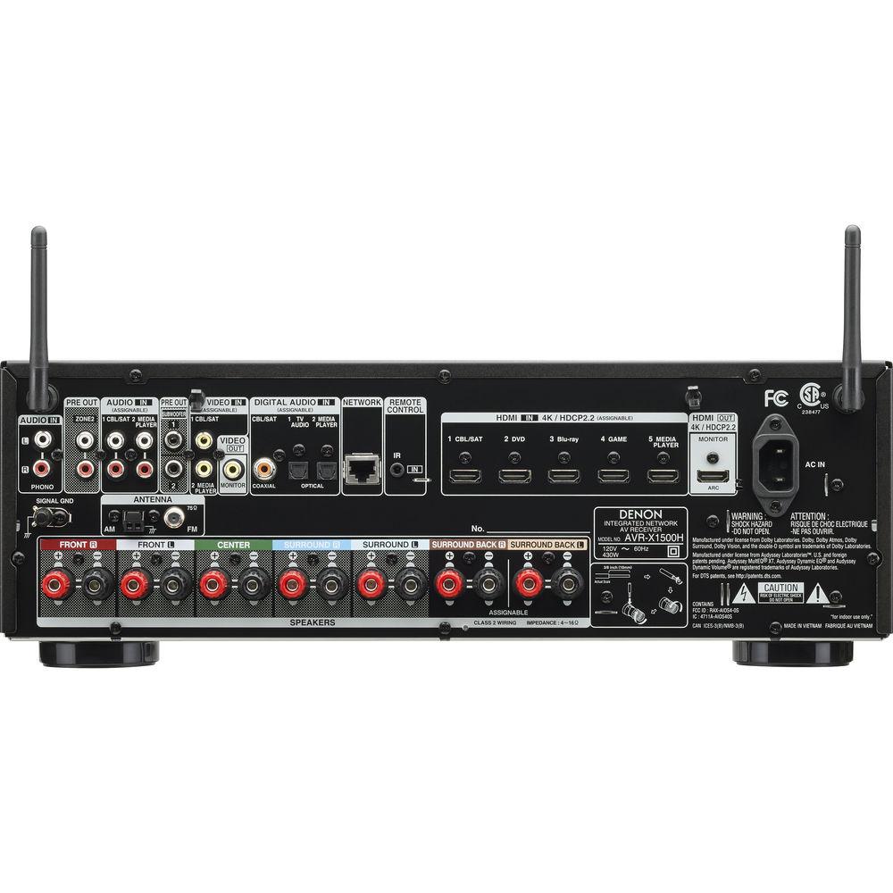 Denon AVR-X1500H 7.2-Channel Network A V Receiver
