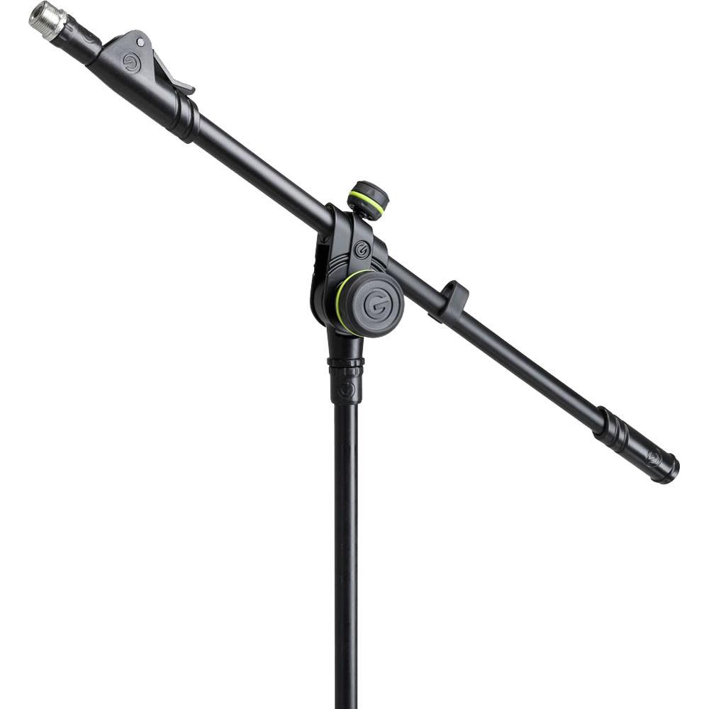 Gravity Stands Microphone Stand with Round Base and 2-Point Adjustment Telescoping Boom