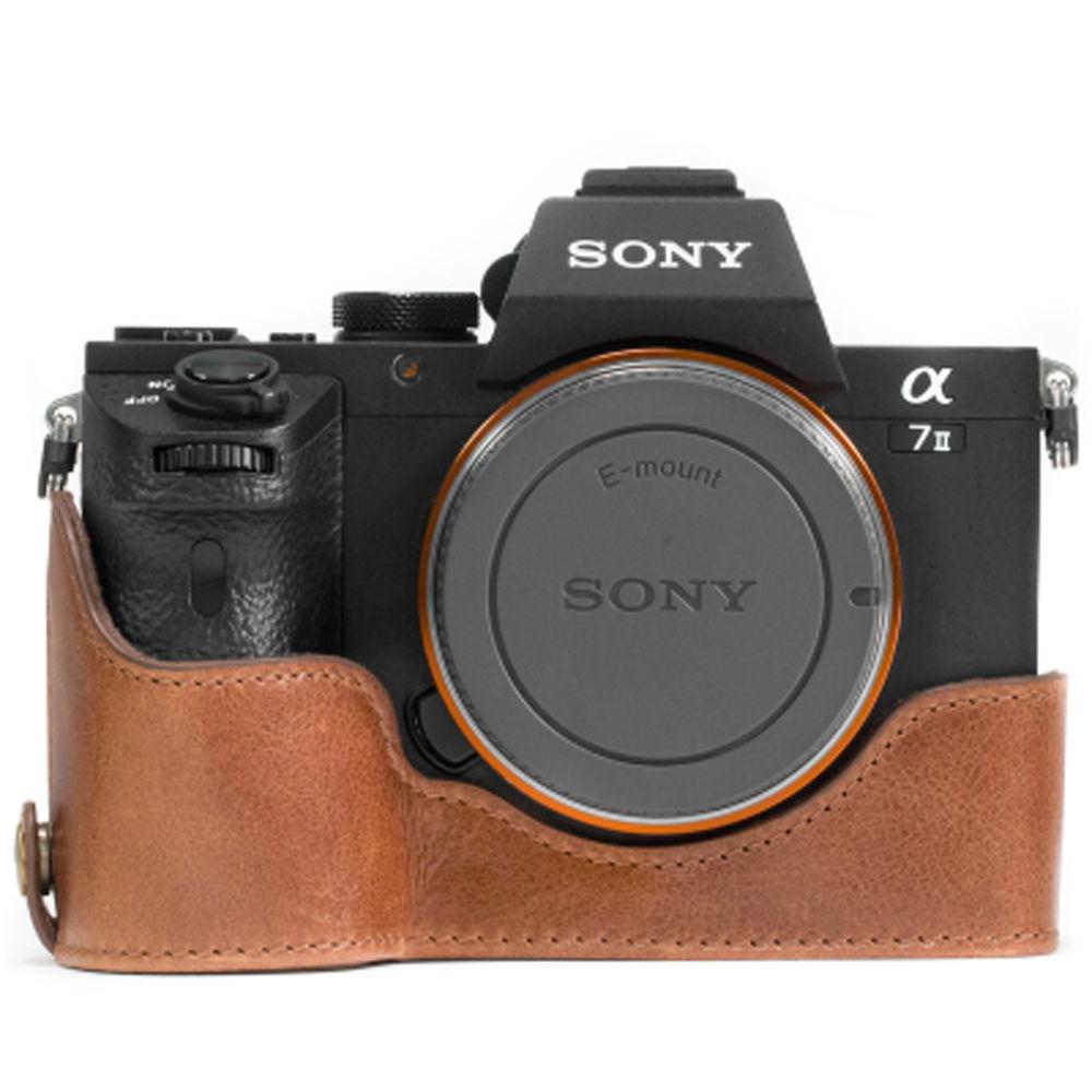 MegaGear Ever Ready Half-Bottom Protective Leather Case for Sony Alpha A7S II, A7R II, A7 II