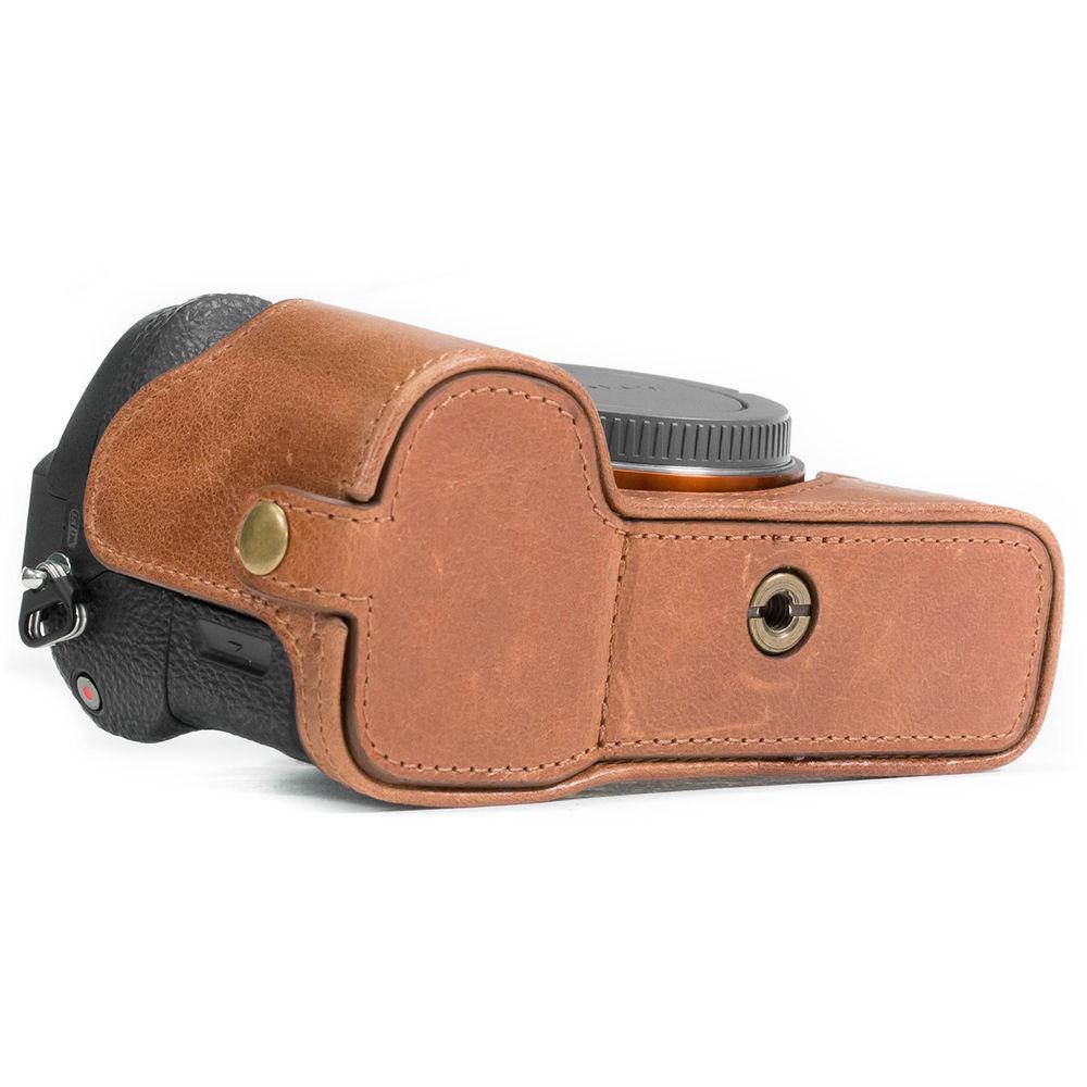 MegaGear Ever Ready Half-Bottom Protective Leather Case for Sony Alpha A7S II, A7R II, A7 II