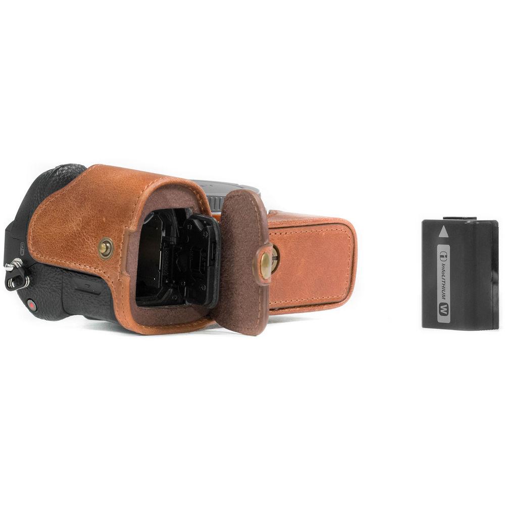 MegaGear Ever Ready Half-Bottom Protective Leather Case for Sony Alpha A7S II, A7R II, A7 II