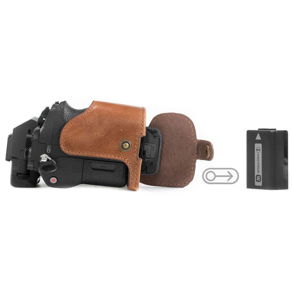 MegaGear Ever Ready Half-Bottom Protective Leather Case for Sony Alpha A7S II, A7R II, A7 II