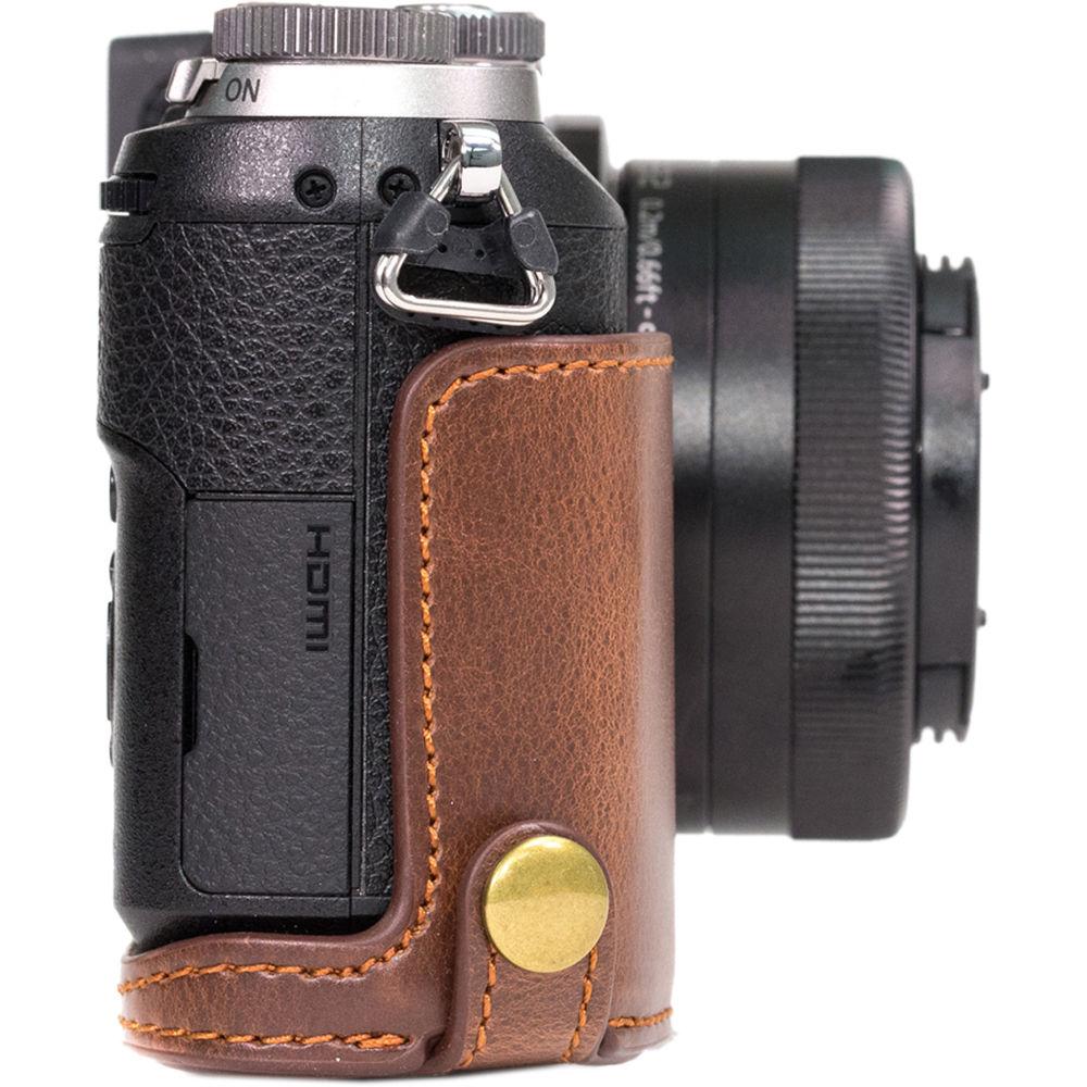 MegaGear Ever Ready Leather Half-Bottom Camera Case for Panasonic LUMIX GX85