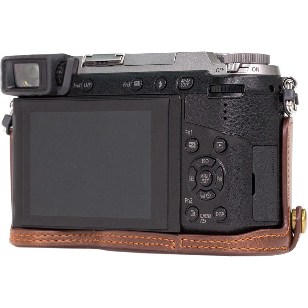 MegaGear Ever Ready Leather Half-Bottom Camera Case for Panasonic LUMIX GX85