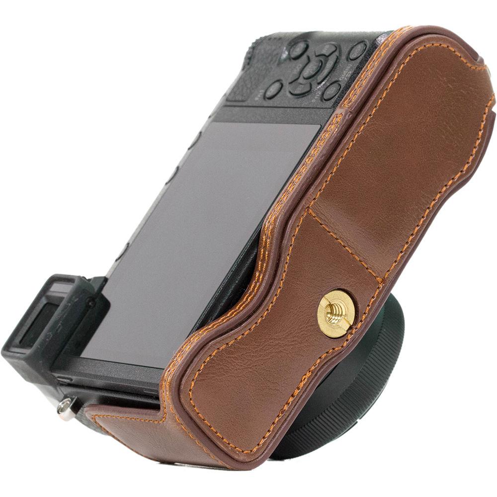 MegaGear Ever Ready Leather Half-Bottom Camera Case for Panasonic LUMIX GX85