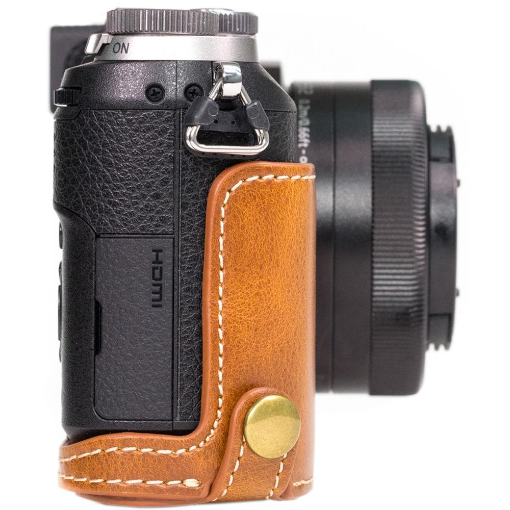 MegaGear Ever Ready Leather Half-Bottom Camera Case for Panasonic LUMIX GX85