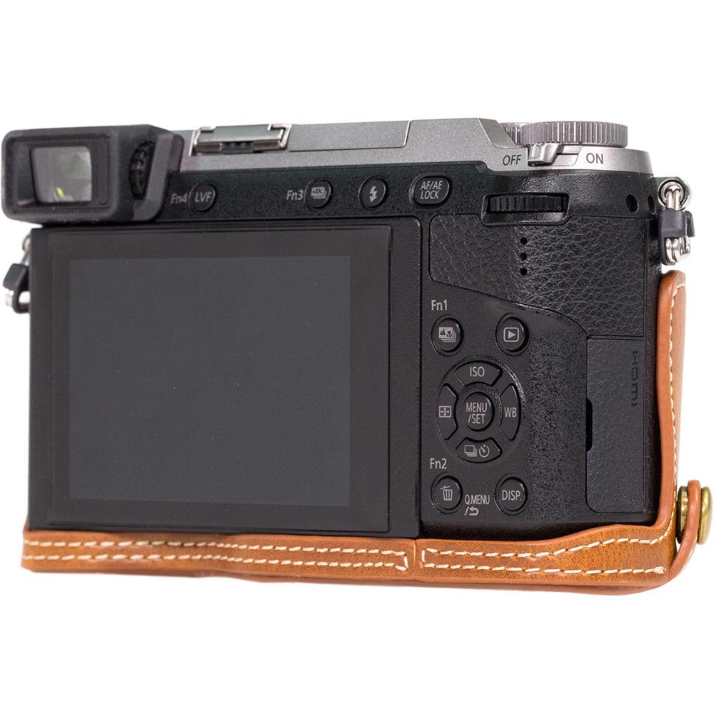 MegaGear Ever Ready Leather Half-Bottom Camera Case for Panasonic LUMIX GX85