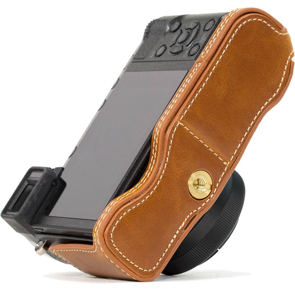 MegaGear Ever Ready Leather Half-Bottom Camera Case for Panasonic LUMIX GX85