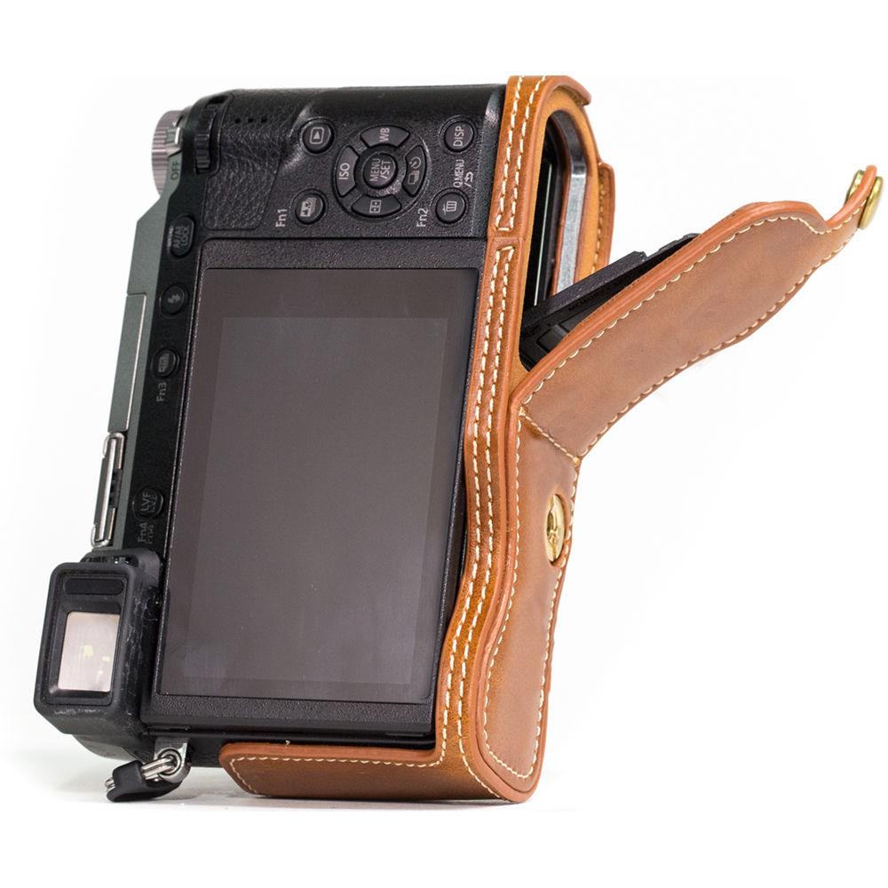 MegaGear Ever Ready Leather Half-Bottom Camera Case for Panasonic LUMIX GX85