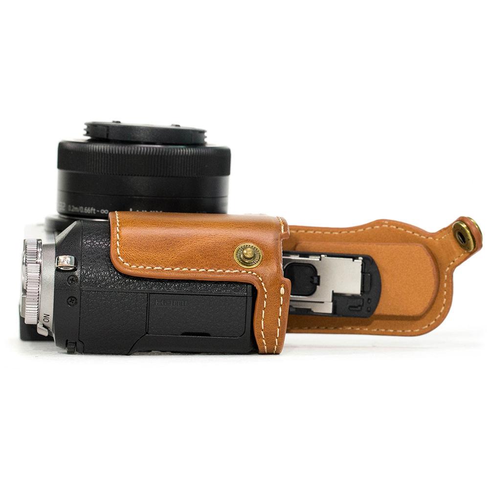 MegaGear Ever Ready Leather Half-Bottom Camera Case for Panasonic LUMIX GX85