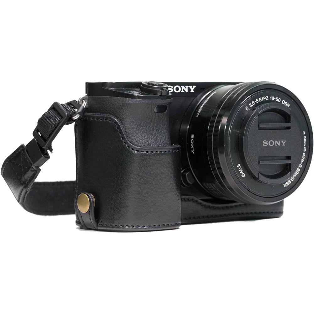 MegaGear Ever Ready Leather Half-Bottom Camera Case for Sony Alpha a5100