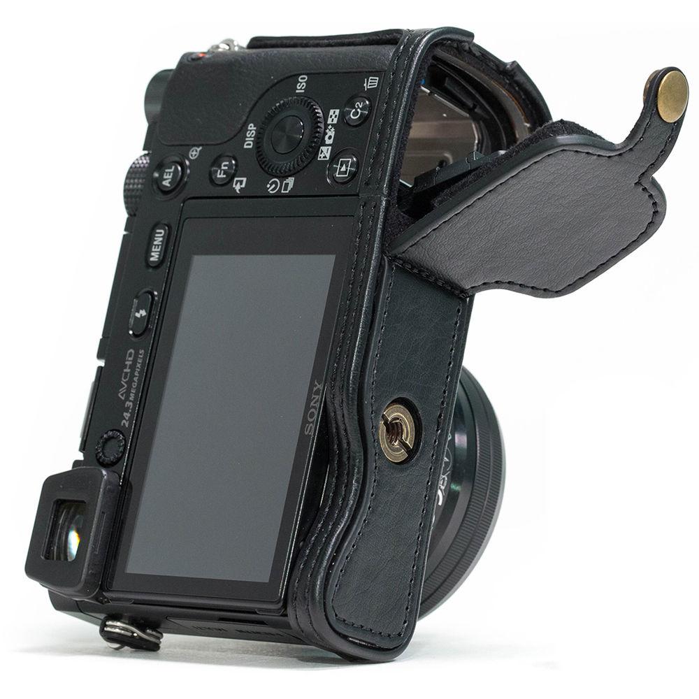 MegaGear Ever Ready Leather Half-Bottom Camera Case for Sony Alpha a5100