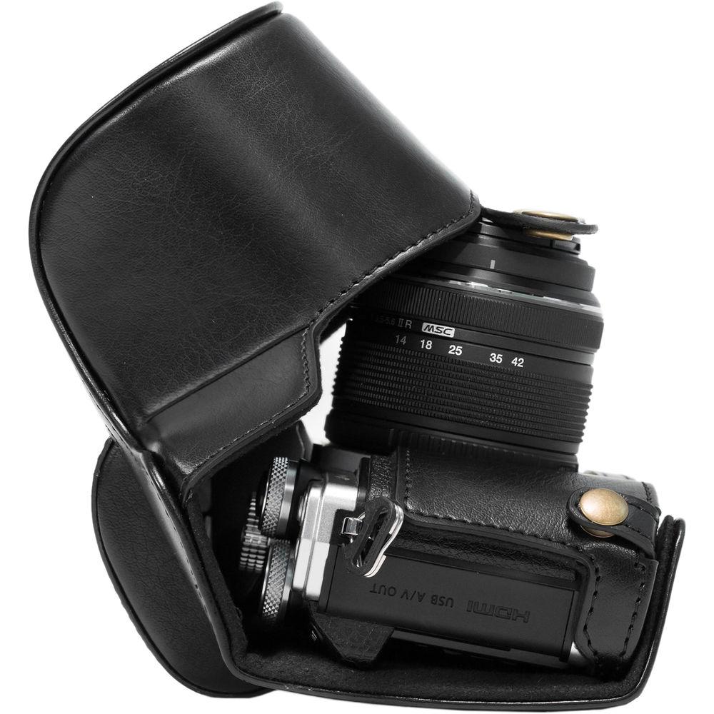 MegaGear Ever Ready PU Leather Case and Strap for Olympus OM-D E-M10 Mark II with 14-42mm Lens