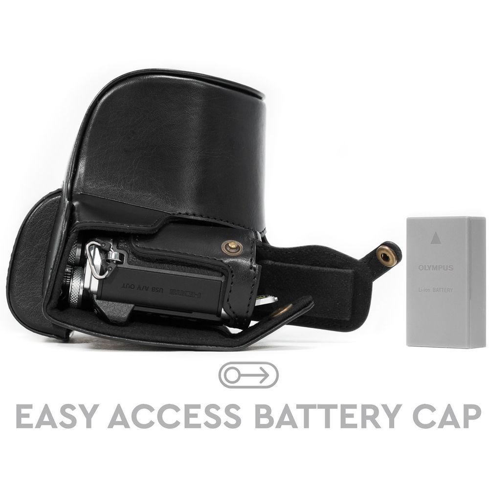 MegaGear Ever Ready PU Leather Case and Strap for Olympus OM-D E-M10 Mark II with 14-42mm Lens