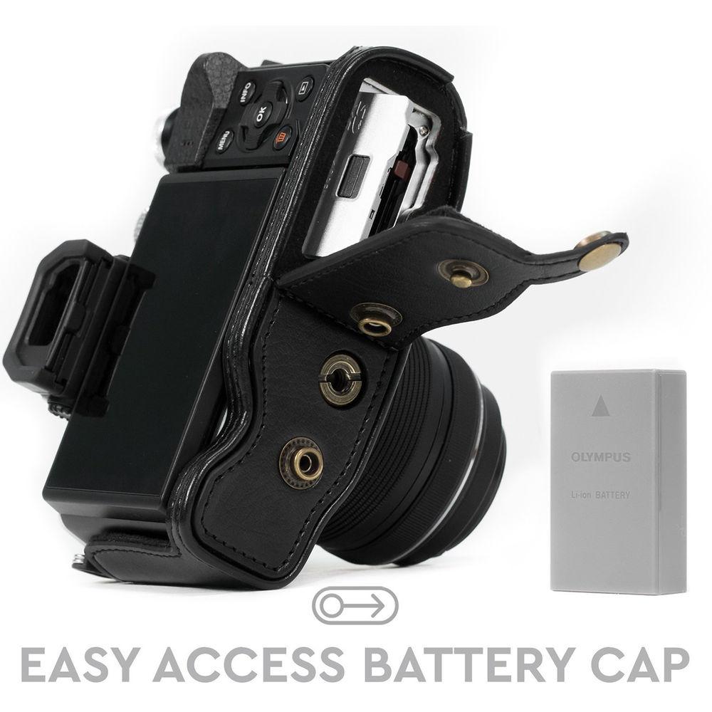 MegaGear Ever Ready PU Leather Case and Strap for Olympus OM-D E-M10 Mark II with 14-42mm Lens