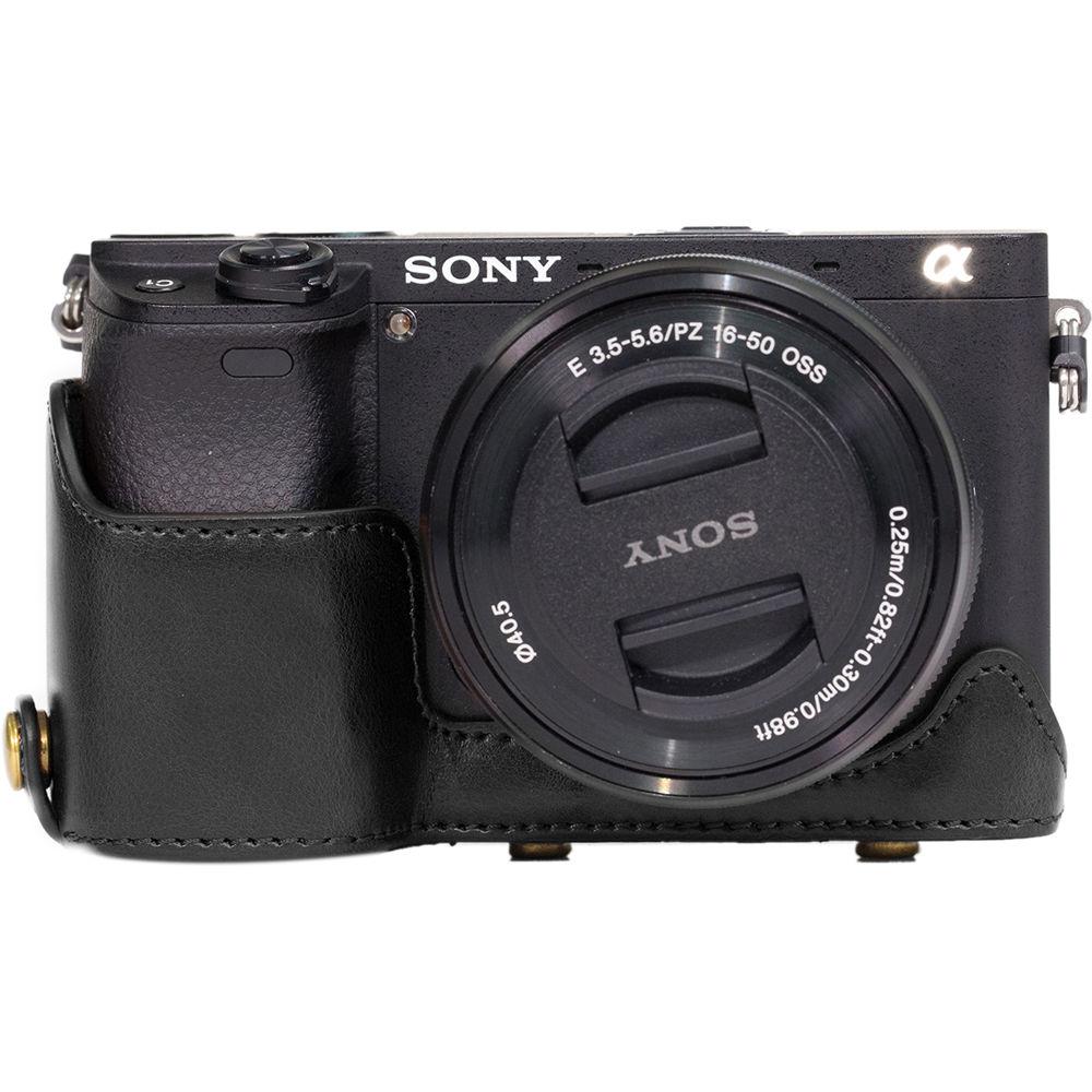 MegaGear MG984 Ever Ready Leather Case with Bottom Opening for Sony a6300 ILCE-6300 a6000