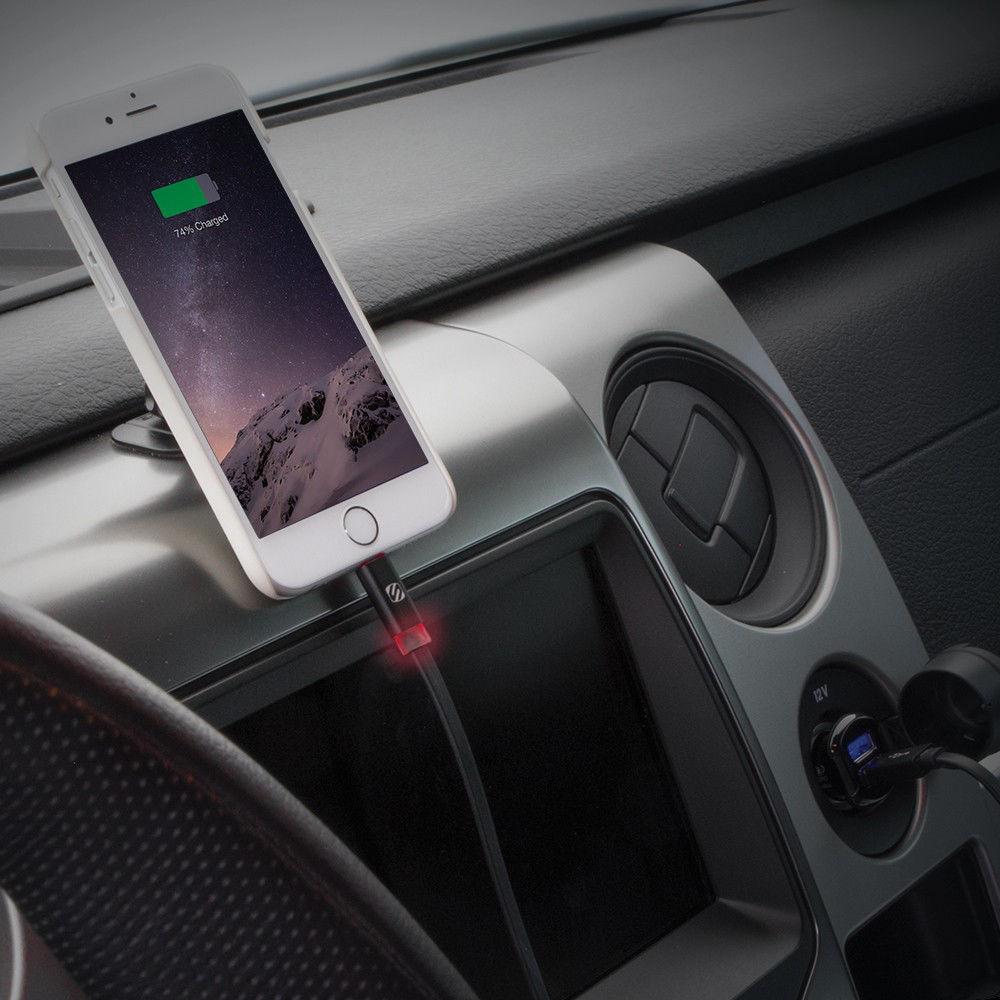 Scosche FlatOut Lightning to USB Charge and Sync Cable with LED Indicator