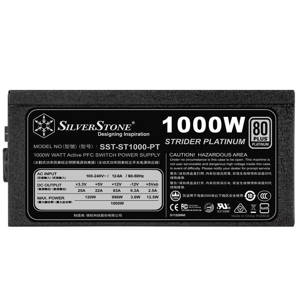 SilverStone Strider Series 1000W 80 Plus Platinum Modular Power Supply