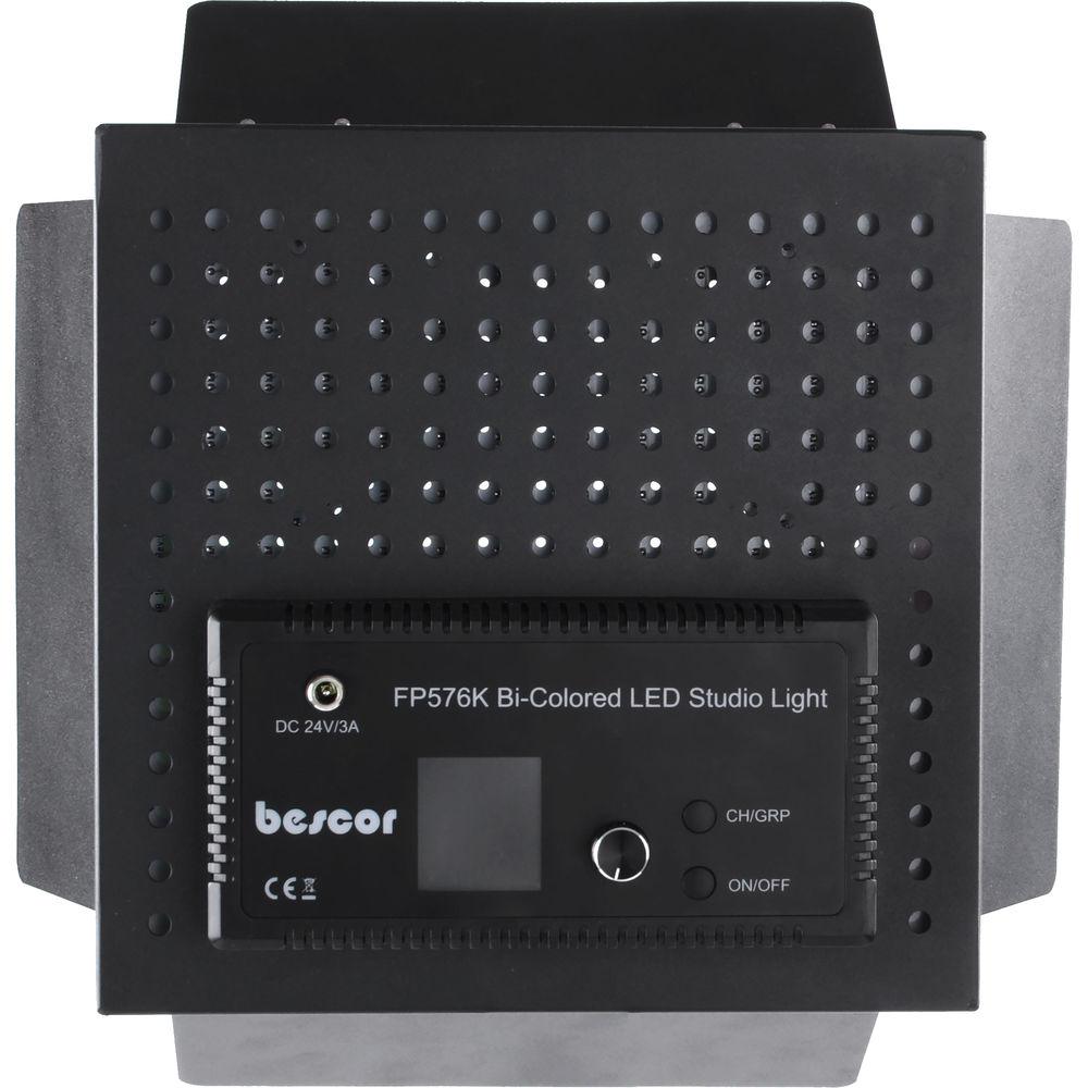 Bescor FP-576KB Bi-Color Wireless Control LED Studio 2-Light Kit with Battery