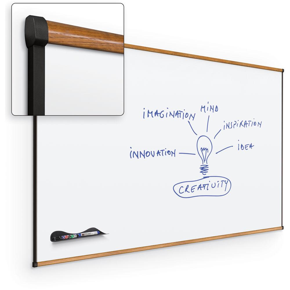 Best Rite Porcelain Steel Whiteboard with Medium Oak Origin Trim