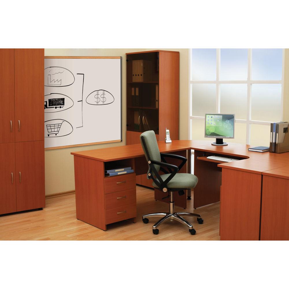 Best Rite Porcelain Steel Whiteboard with Medium Oak Origin Trim