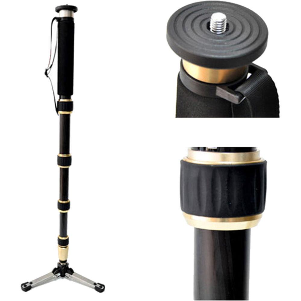 CAME-TV Portable Carbon Fiber Light-Weight 4-Section Monopod