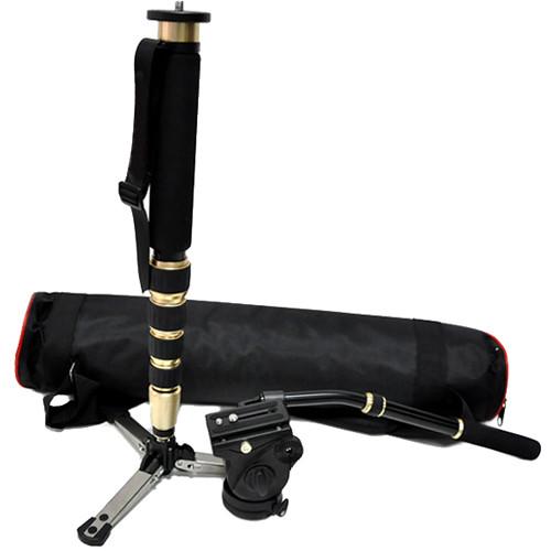 CAME-TV Portable Carbon Fiber Light-Weight 4-Section Monopod