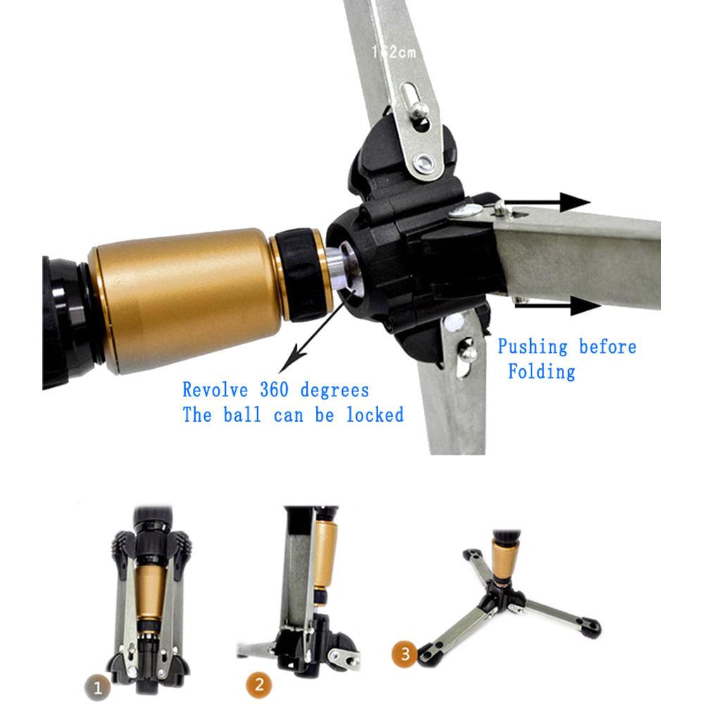 CAME-TV Portable Carbon Fiber Light-Weight 4-Section Monopod