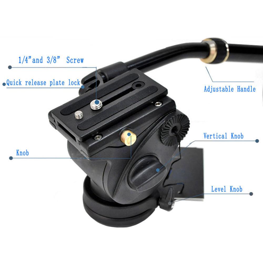 CAME-TV Portable Carbon Fiber Light-Weight 4-Section Monopod