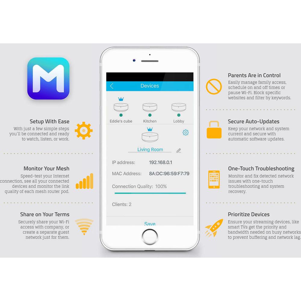 EnGenius Nt Emr3000 Enmesh 1200 Dual-Band Whole-Home Wi-Fi System