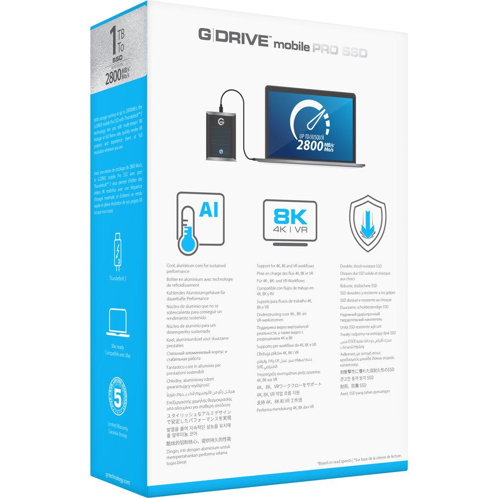 G-Technology 500GB G-DRIVE mobile Pro Thunderbolt 3 External SSD