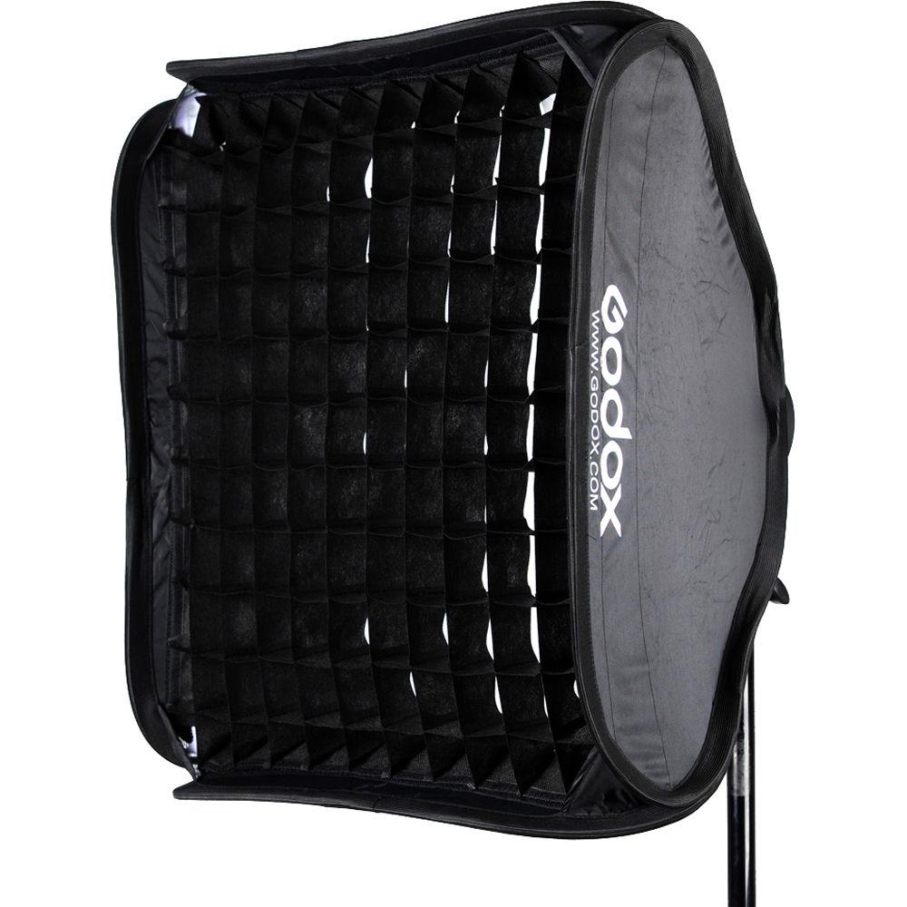 Godox S-Type Bowens Mount Flash Bracket with Softbox and Grid Kit
