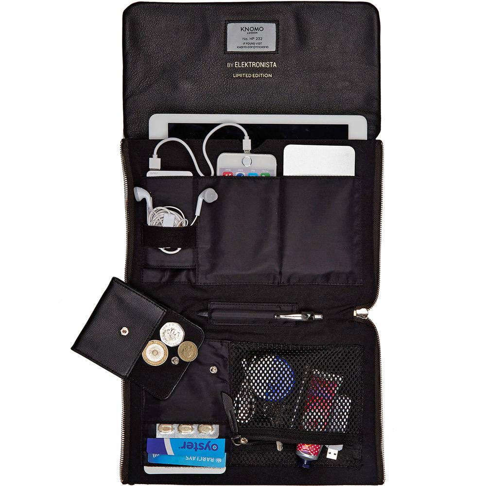KNOMO USA Elektronista Digital Leather Cross-Body Clutch Bag 10"