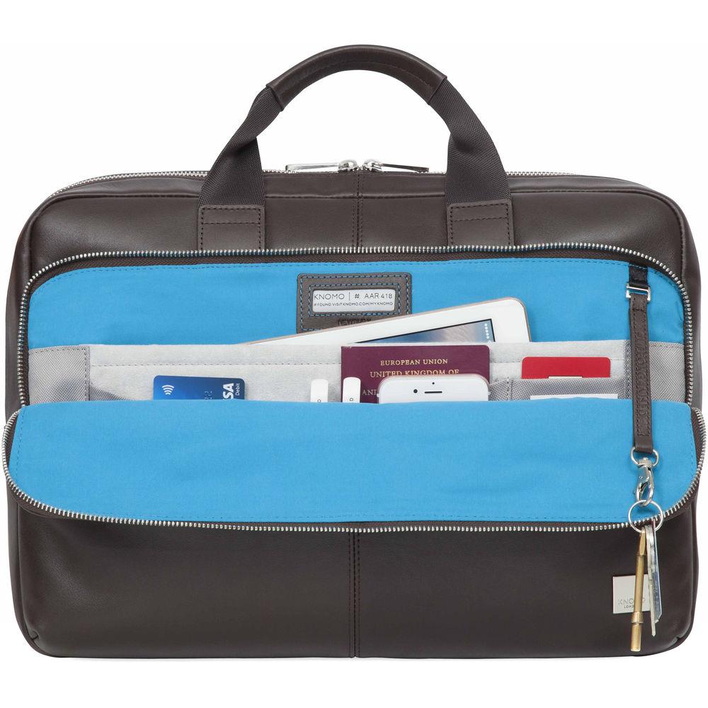 KNOMO USA Newbury Leather Briefcase for 15" Laptop