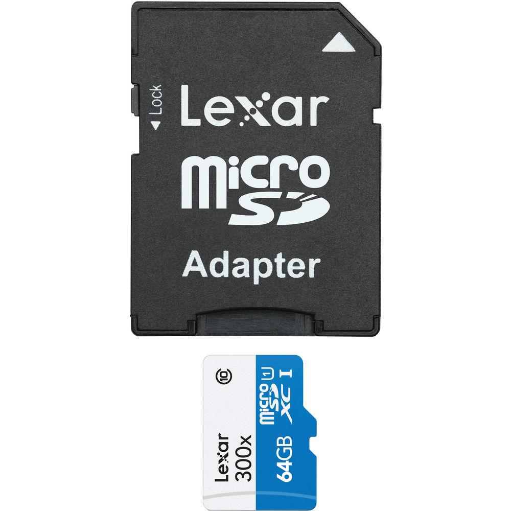 Lexar 64GB High-Performance 633x UHS-I microSDXC Memory Card with SD Adapter