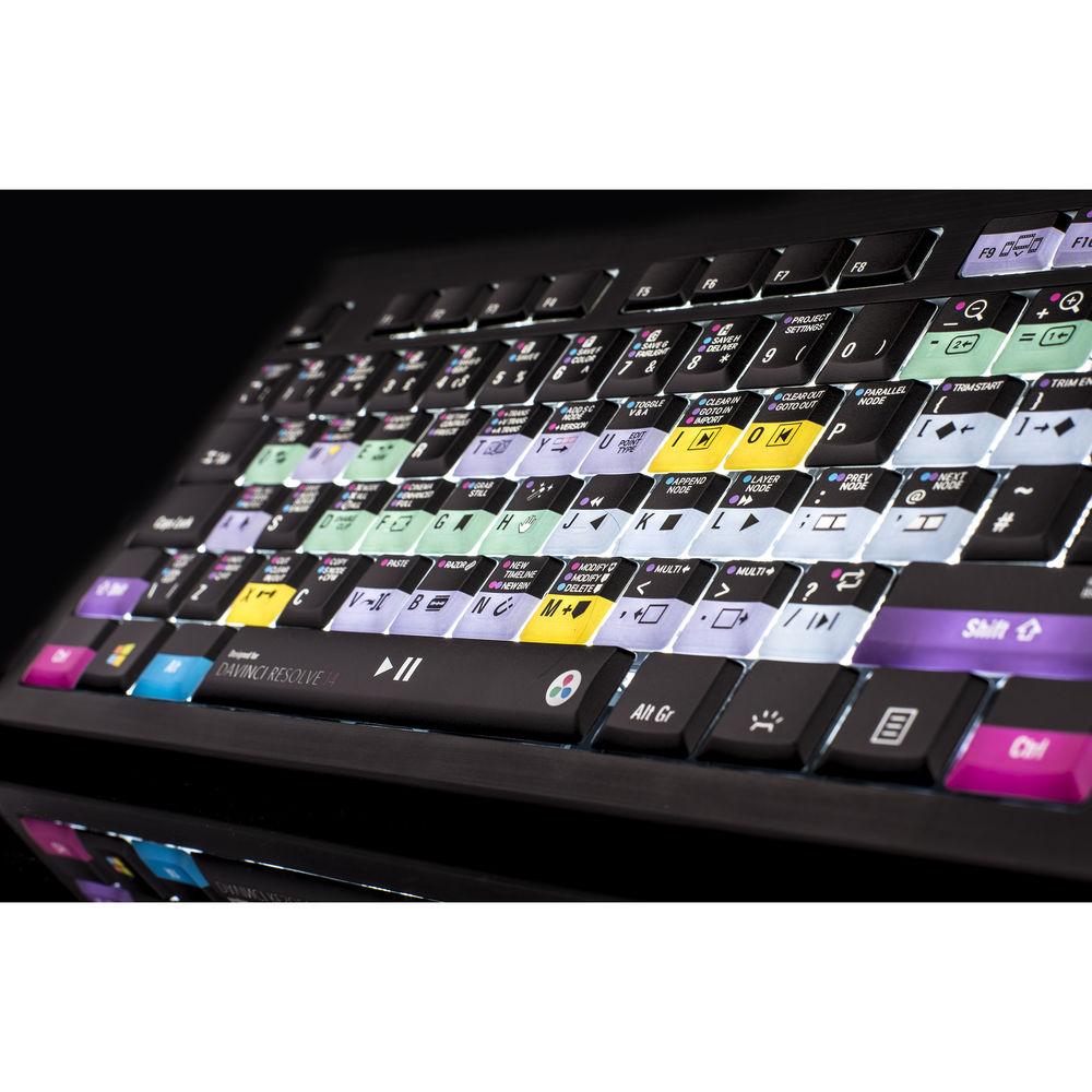LogicKeyboard Astra Series Blackmagic DaVinci Resolve 14 Backlit PC Keyboard