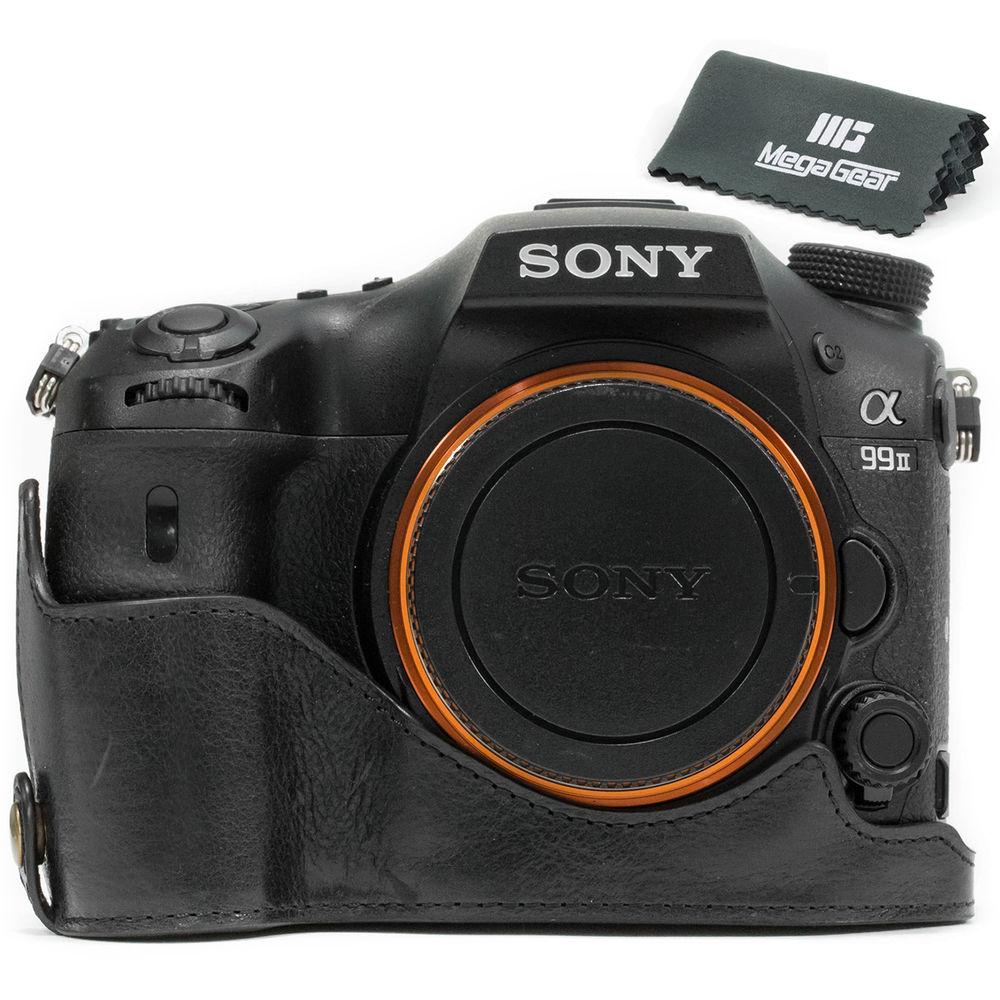 MegaGear Ever Ready Leather Half Case and Strap for Sony Alpha a99 II