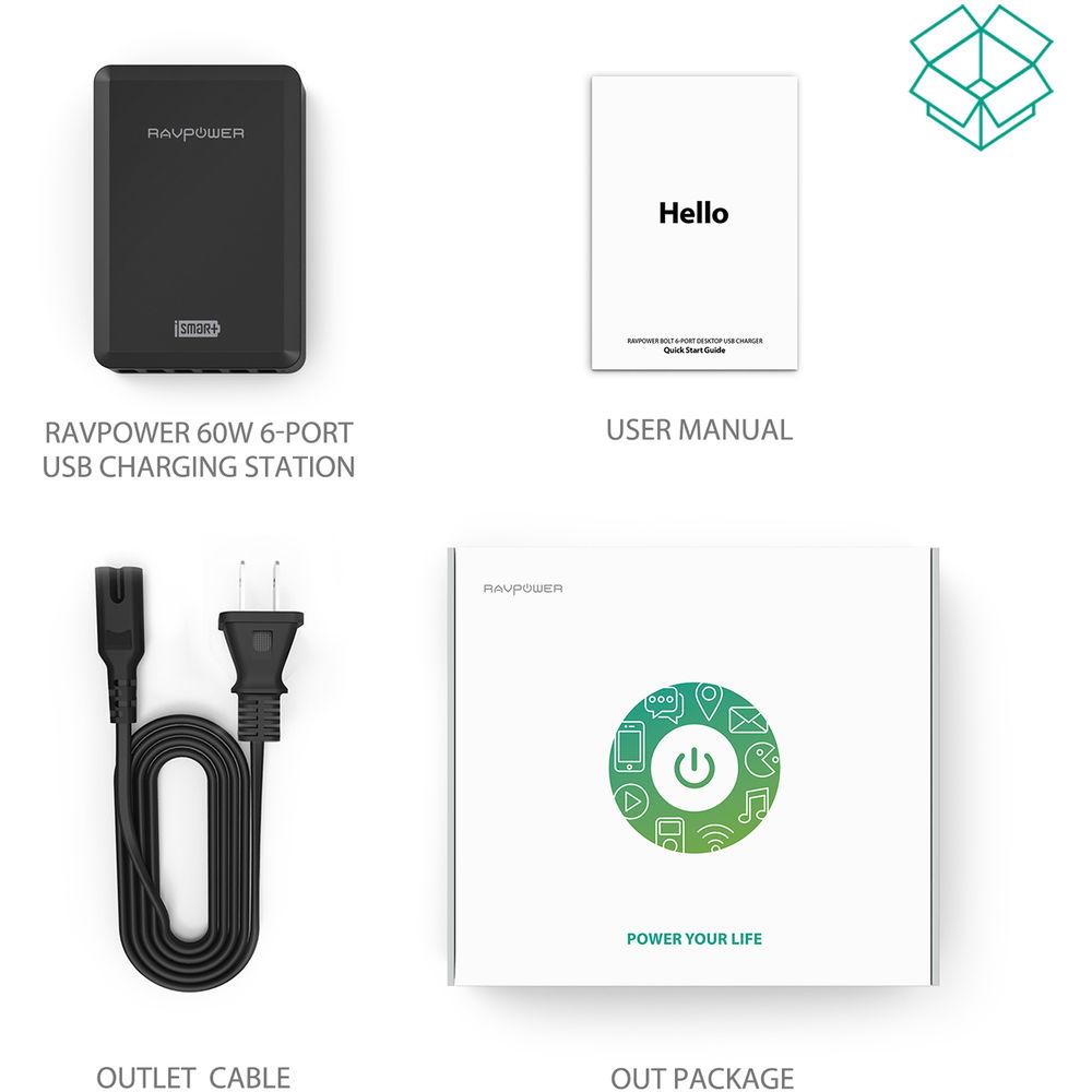 RAVPower 6-Port USB Charging Station