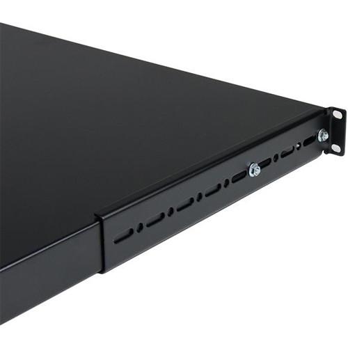 StarTech 1 RU Adjustable-Mounting-Depth Rackmount Shelf, Heavy-Duty Fixed Rack Shelf
