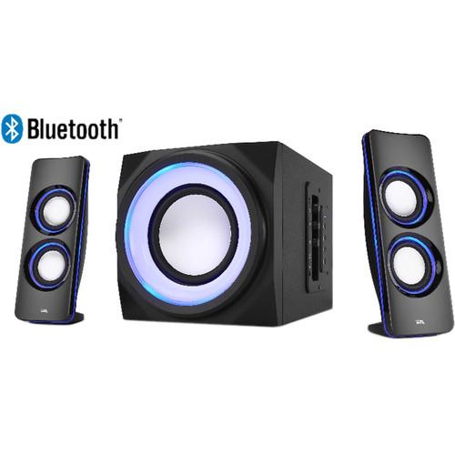 Cyber Acoustics CA-3712BT 2.1-Channel Bluetooth Speaker System with LED Lighting, Cyber, Acoustics, CA-3712BT, 2.1-Channel, Bluetooth, Speaker, System, with, LED, Lighting