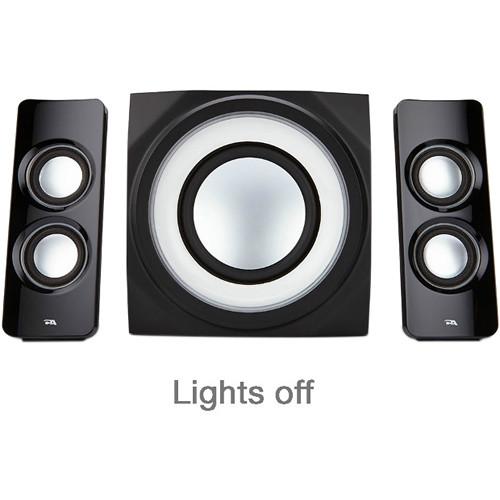 Cyber Acoustics CA-3712BT 2.1-Channel Bluetooth Speaker System with LED Lighting