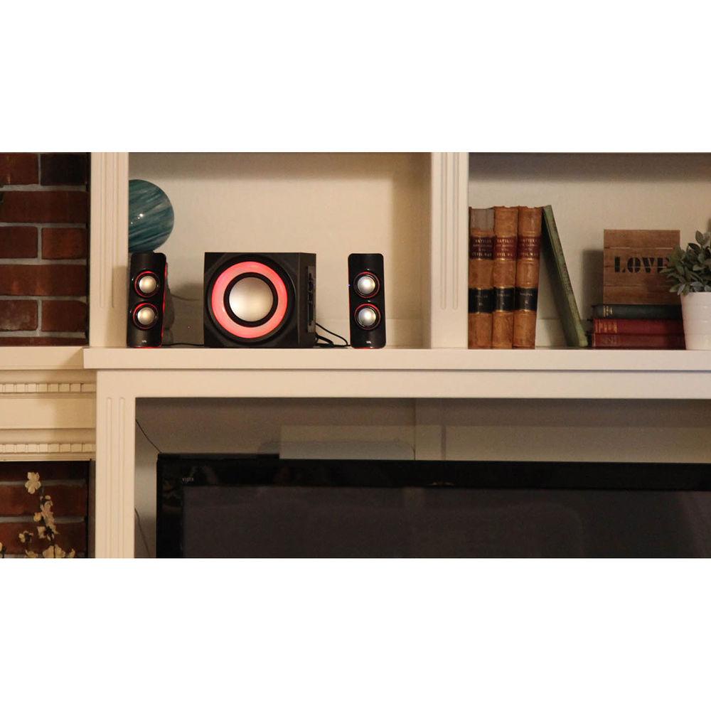 Cyber Acoustics CA-3712BT 2.1-Channel Bluetooth Speaker System with LED Lighting
