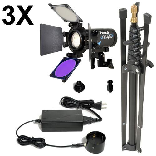 Frezzi 3-Head EyLight 3200K Lamp Combo with Hard Case