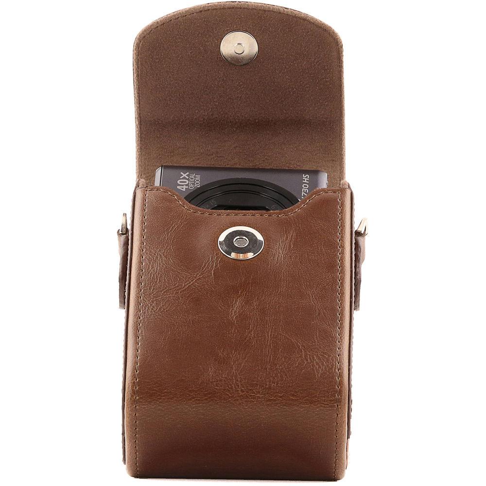 MegaGear Leather Camera Case with Strap for Panasonic Lumix ZS200, TZ200, Leica C-Lux