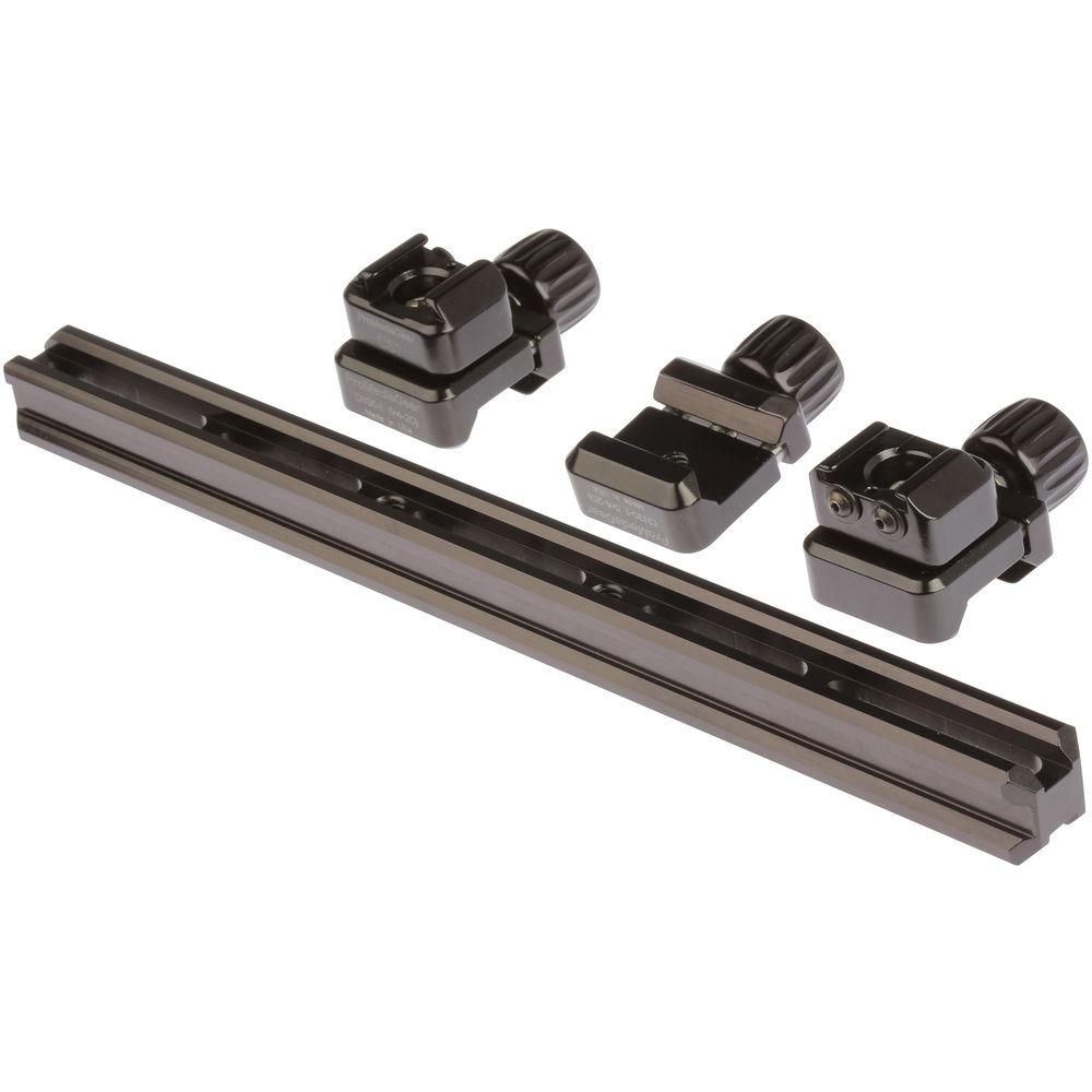ProMediaGear 10" NATO Rail with Three Clamps & Two Cold Shoes for VRH21 Video Rig